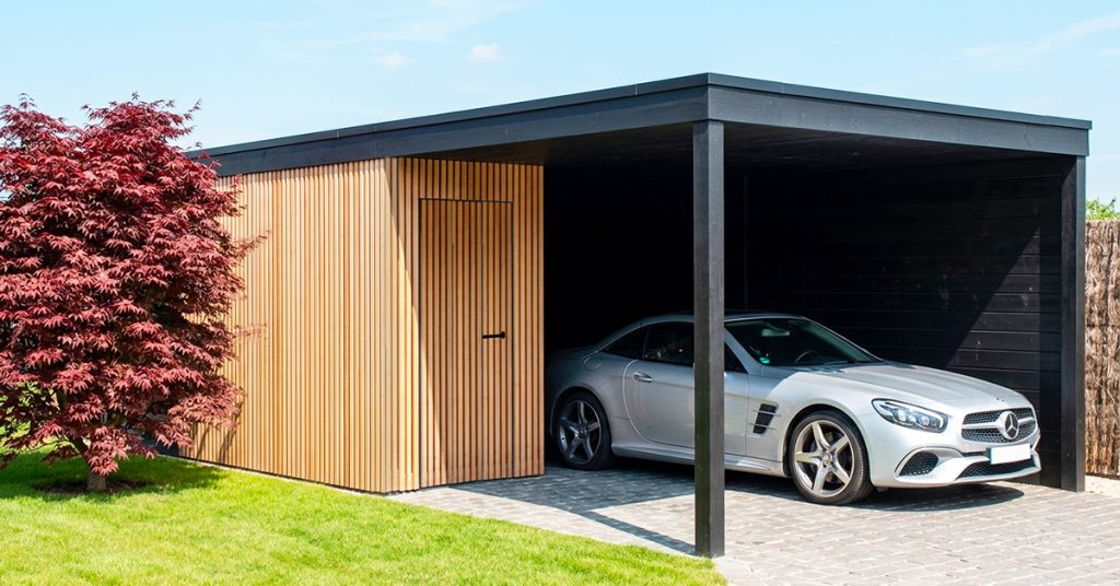 carport noir stockage 1